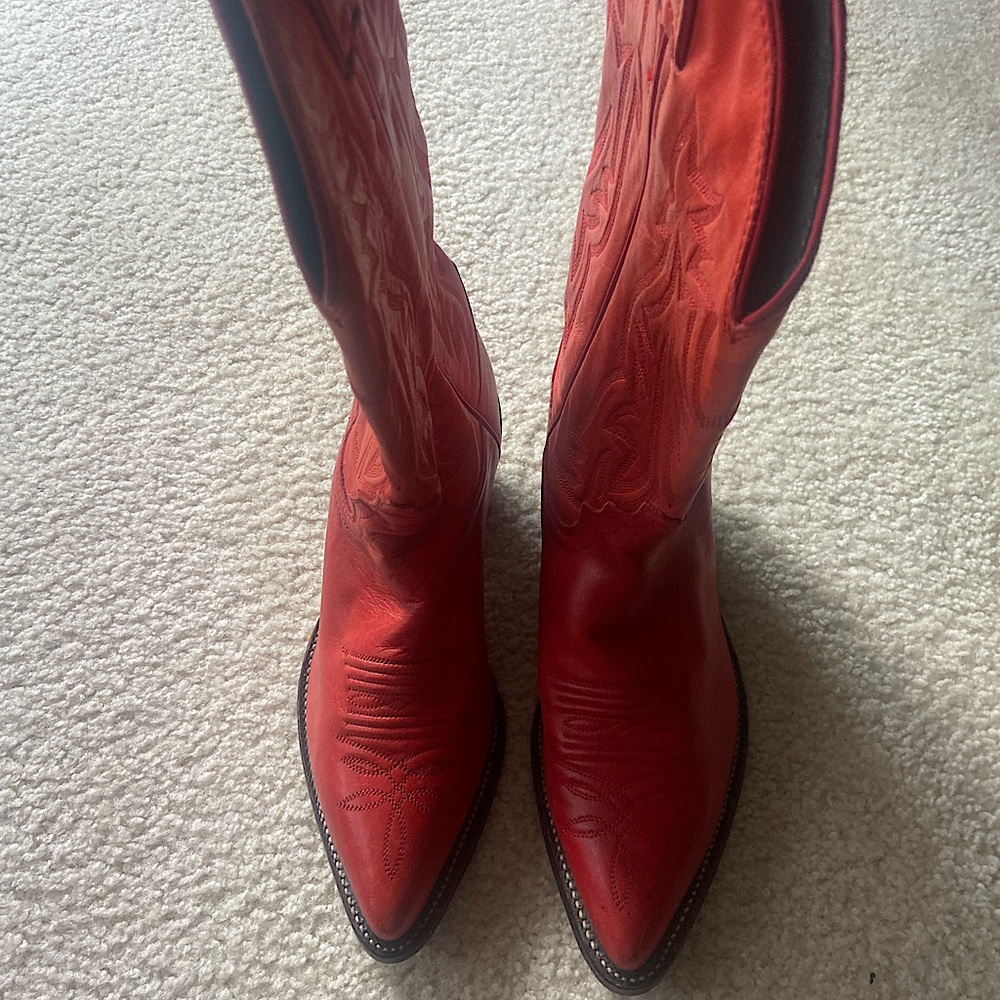 These Boots are made for WalkN! New Red Leather Western boots, Sz 6.5, $190